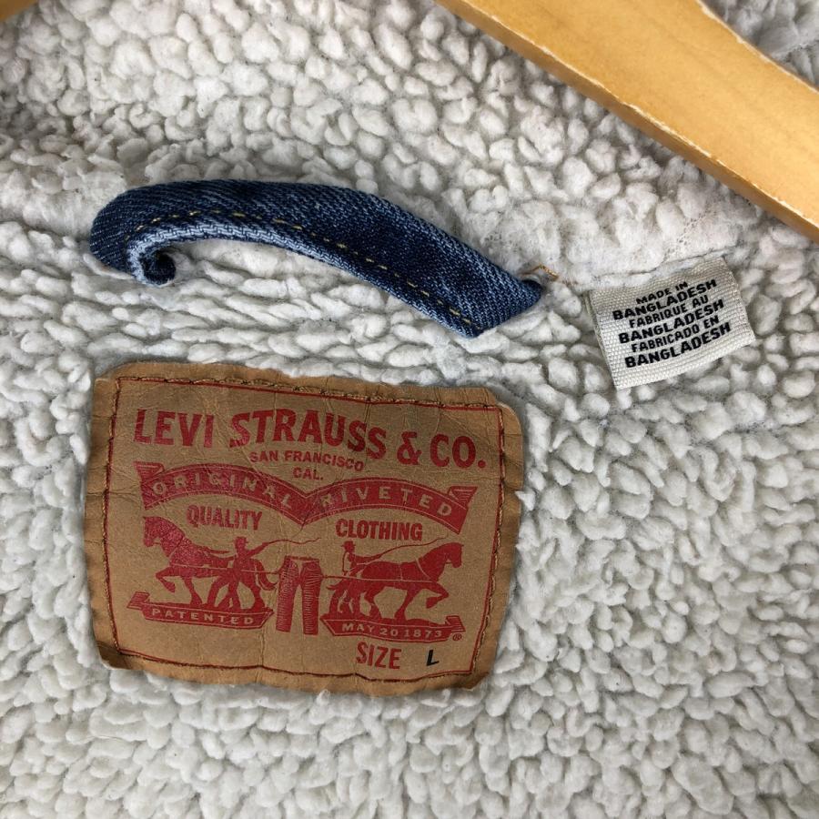 Levi's（リーバイス） 古着 中綿入り デニムボアジャケット メンズL