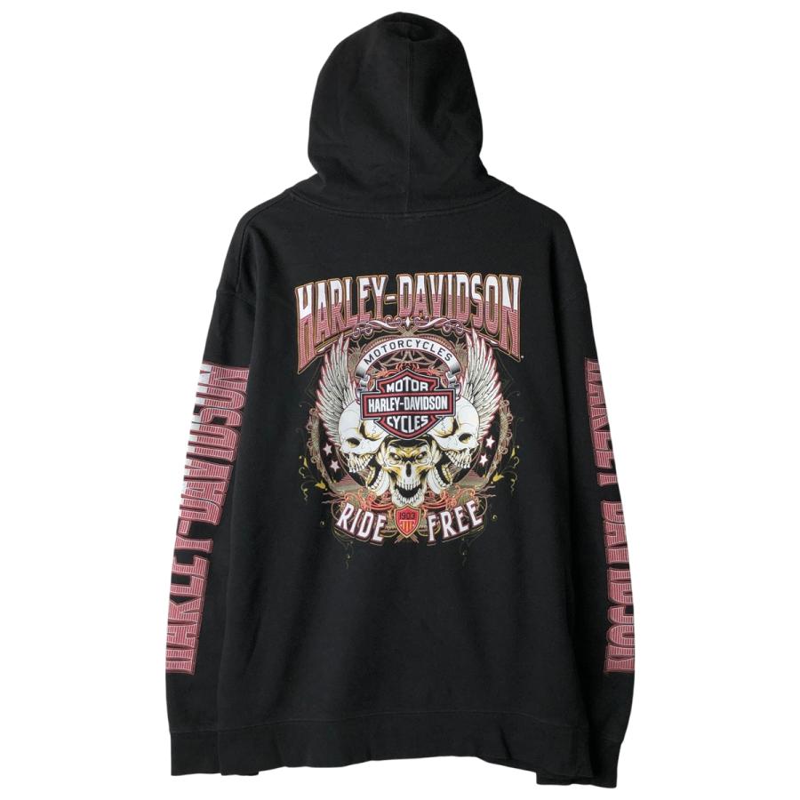 古着 ハーレーダビッドソン Harley-Davidson ドクロ柄 スカル柄 スウェットフルジップパーカー メンズL相当/eaa459494 古着 ハーレーダビッドソン Harley-Davidson ドクロ柄 スカル柄