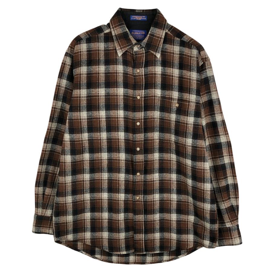 PENDLETON チェック柄 長袖ネルシャツ PENDLETON（ペンドルトン） 古着 チェック柄 ウールシャツ メンズM相当