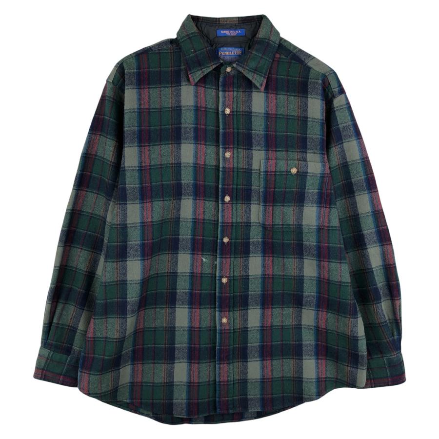 Pendleton USA製 ウールシャツ L チェック柄　ヴィンテージ PENDLETON（ペンドルトン） 古着 チェック柄 ウールシャツ USA製