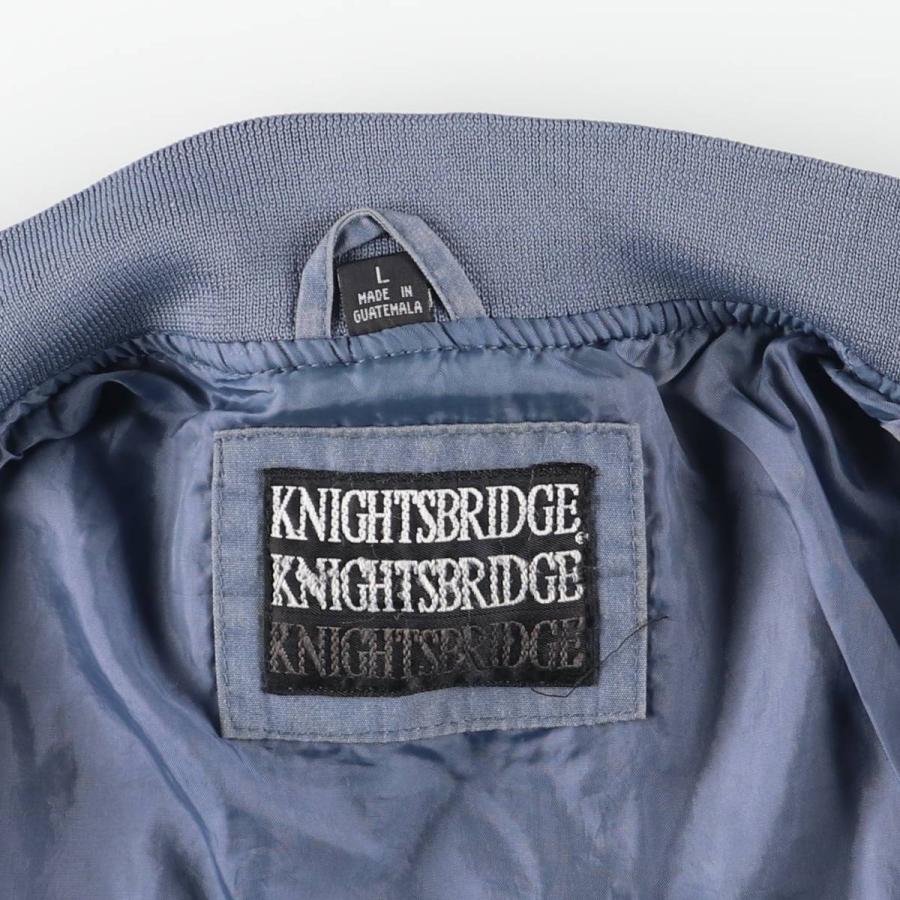 90s KNIGHTSBRIDGE ダービージャケット 古着 ネイビー L 古着 80～90年代 ナイツブリッジ KNIGHTS BRIDGE ダービージャケット