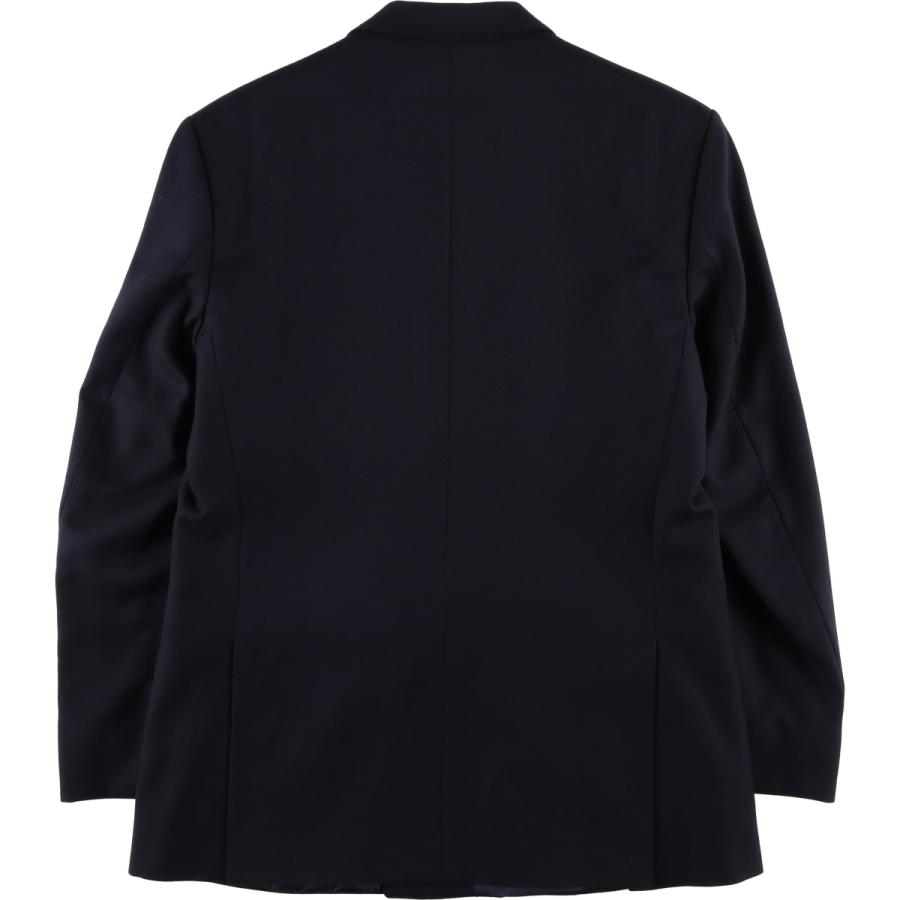 古着 pin stripe ダブルブレスト ピークドラペル 紺ブレザー