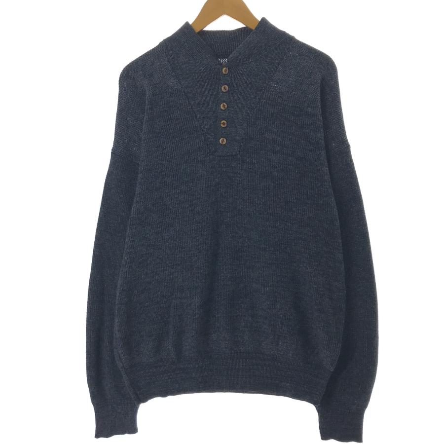 古着 ALPS ハーフボタン ヘンリーネック ニットセーター USA製 メンズL