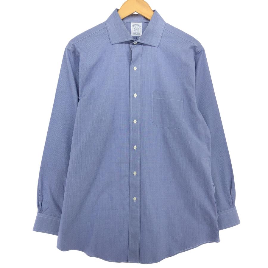 古着 ブルックスブラザーズ Brooks Brothers 1818 ワイドカラー 長袖 コットンチェックシャツ メンズL相当 /eaa566048 Brooks Brothers - 古着 ブルックスブラザーズ Brooks Brothers Est