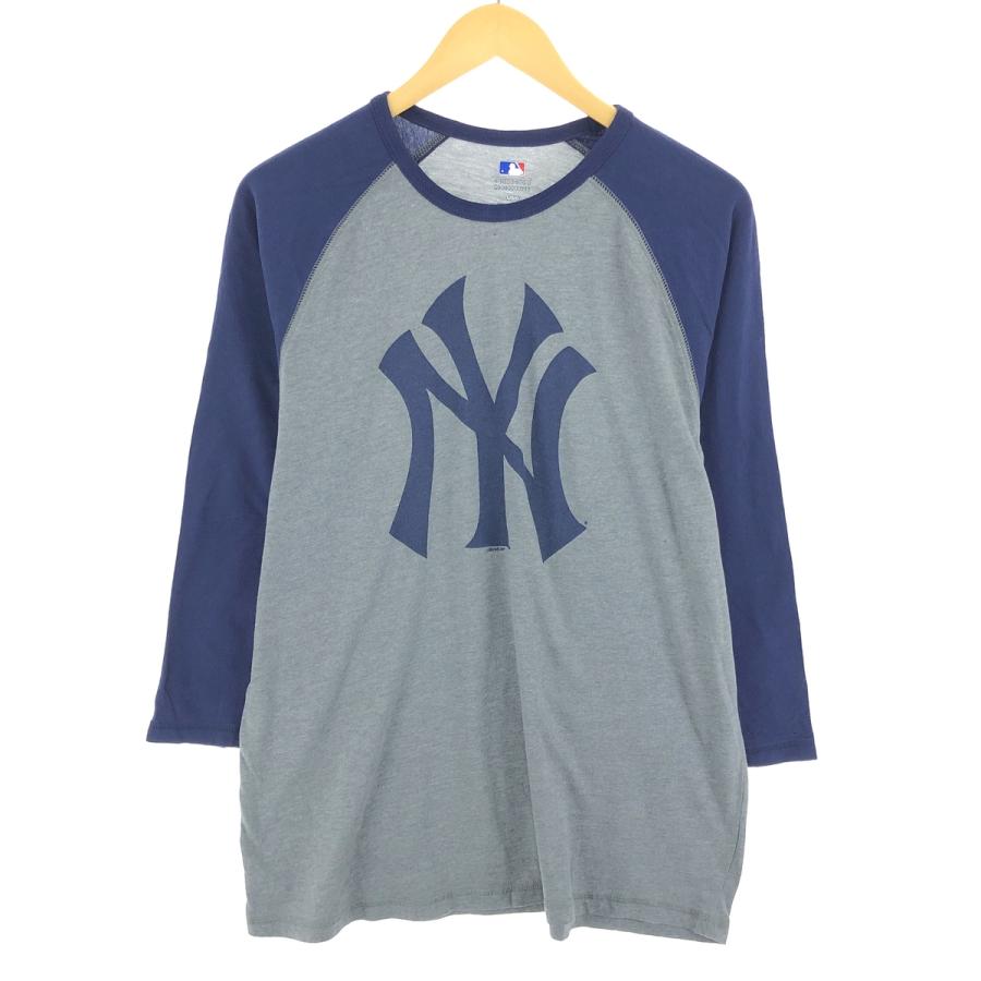 80sヴィンテージMLB NY Yankees ラグランTシャツ（７分袖） 古着 MLB NEW YORK YANKEES ニューヨークヤンキース 七分袖 ラグランT