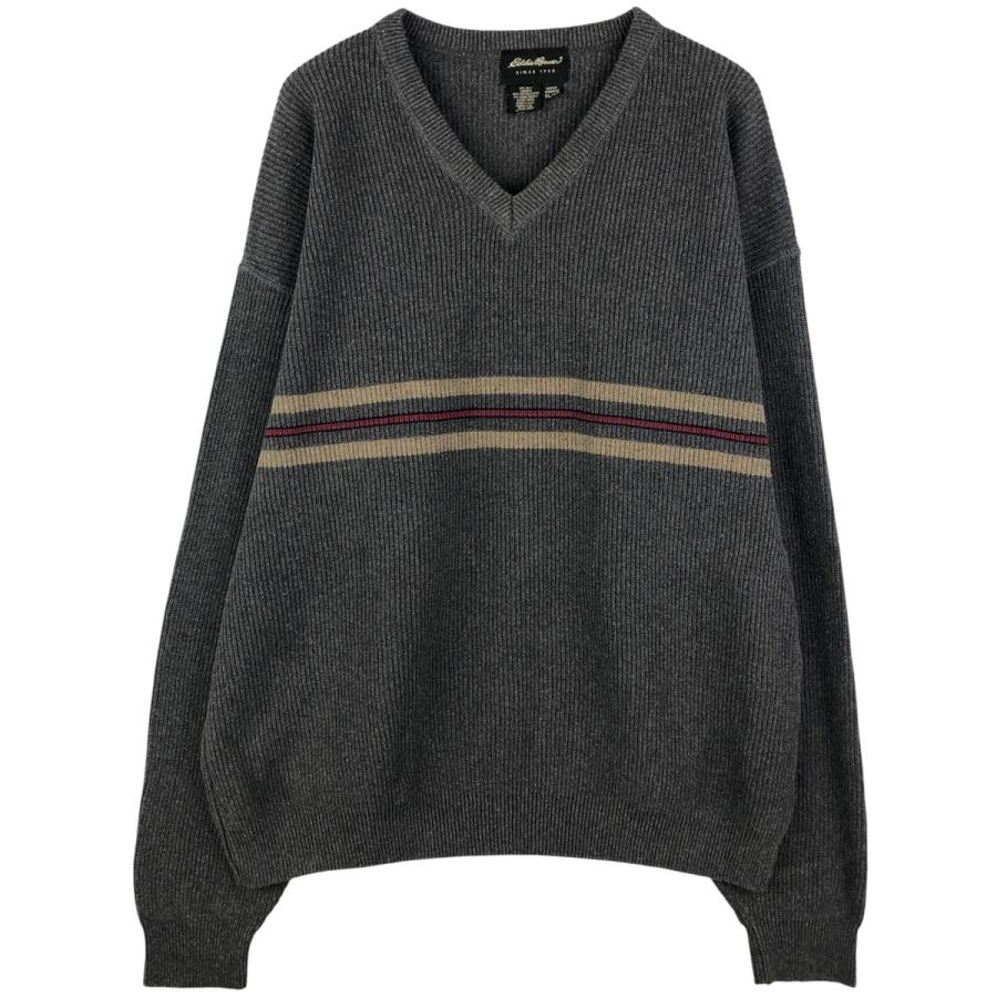 Eddie Bauer（エディーバウアー） 古着 00年代 リブ編み Vネック 