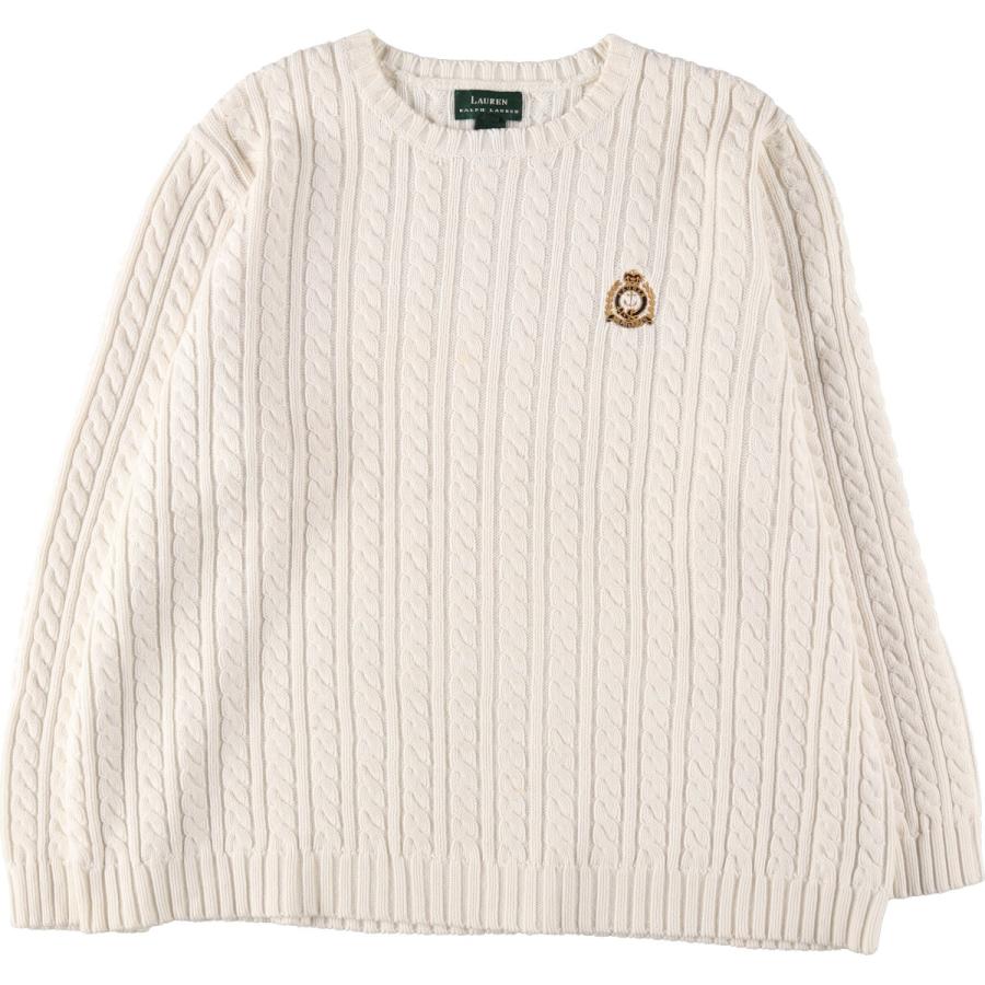Ralph Lauren - 古着 ラルフローレン Ralph Lauren POLO RALPH LAUREN ケーブル編み コットンニットセーター レディースL相当 /eaa546683 古着 ラルフローレン Ralph Lauren LAUREN ローレン ケーブル