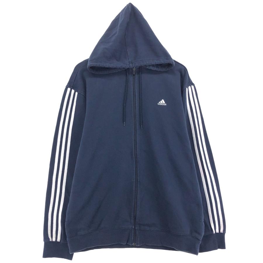 adidas（アディダス） 古着 スウェットフルジップパーカー メンズXL