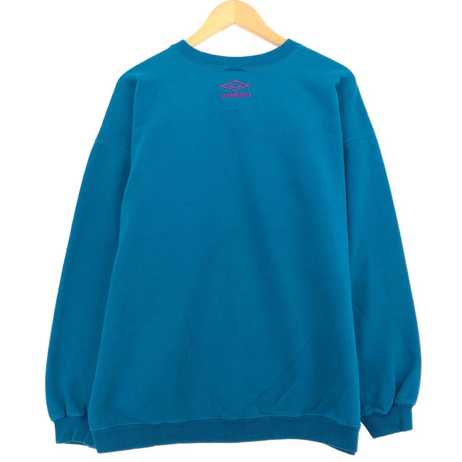 UMBRO アンブロ スウェットトレーナー メンズL 刺繍ロゴ 古着 アンブロ ハーフジップ スウェット トレーナー ロゴ 刺繍 L 黒