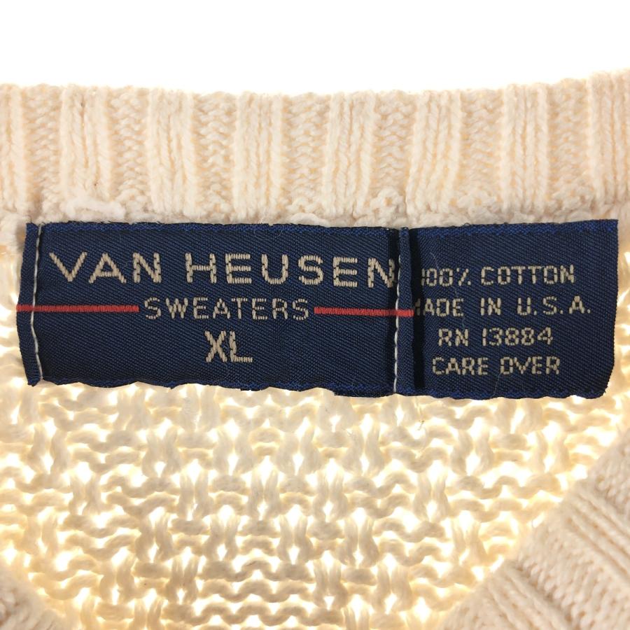 古着 ヴァンヒューゼン VAN HEUSEN コットンニットセーター USA製  