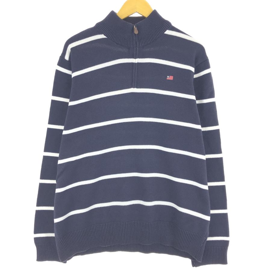 ラルフローレン ボーダーニット 90s Polo Ralph Lauren Border Cotton Knit トリコロール XL ポロ