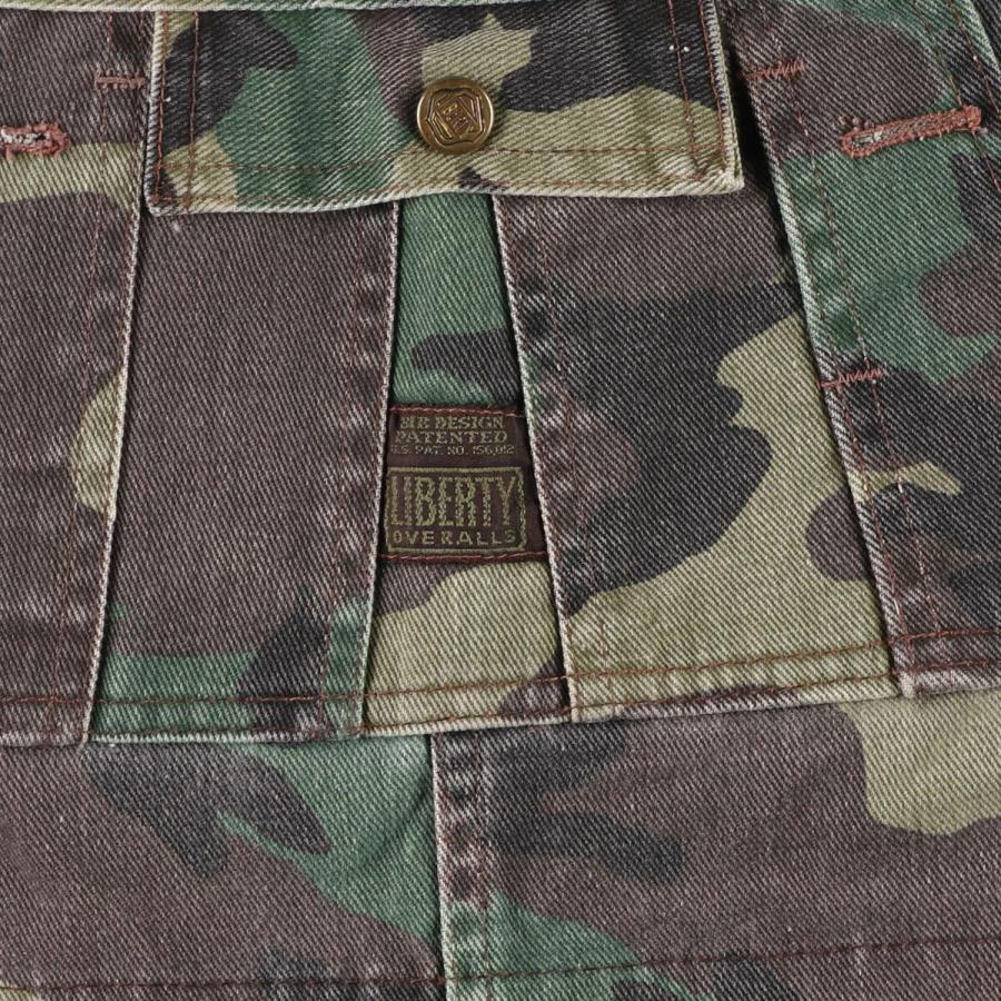 古着 90年代 LIBERTY 迷彩柄 ダブルニー ダック オーバーオール メンズ