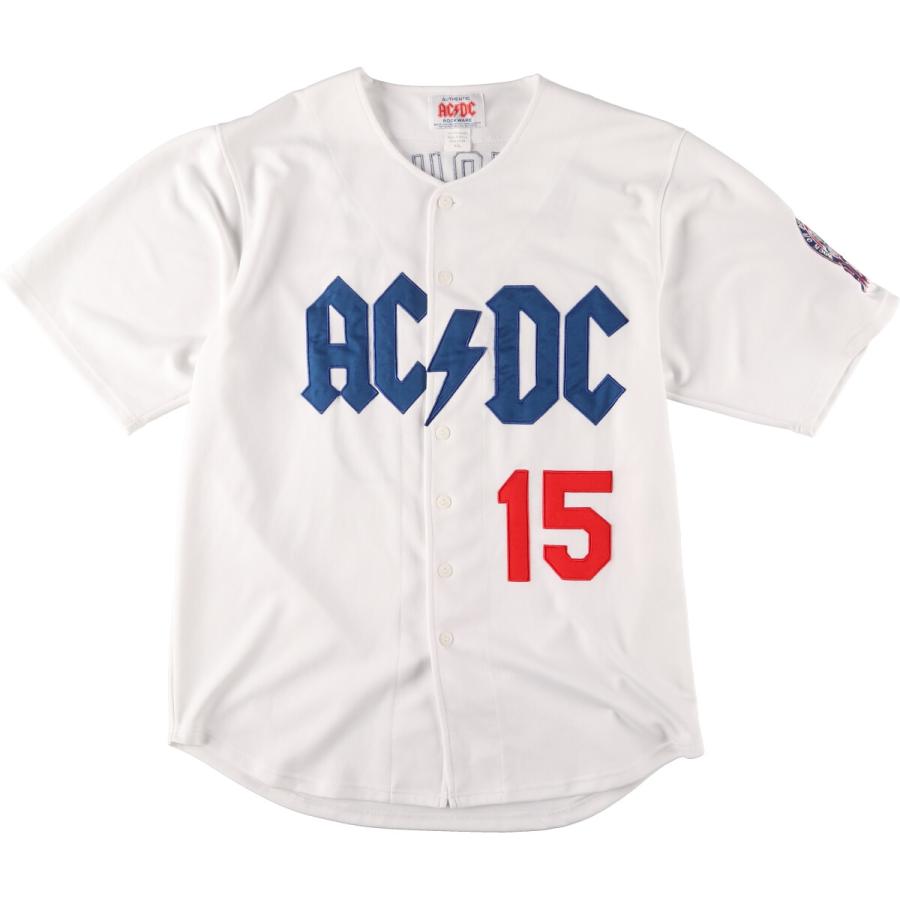 古着 AUTHENTIC ROCKWARE AC/DC エーシーディーシー ゲームシャツ ベースボールシャツ メンズXXL相当 ...