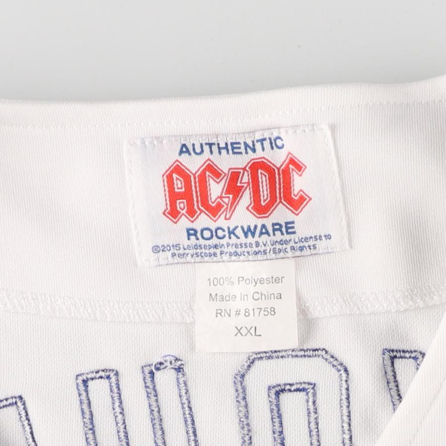 古着 AUTHENTIC ROCKWARE AC/DC エーシーディーシー ゲームシャツ ベースボールシャツ メンズXXL相当 ...
