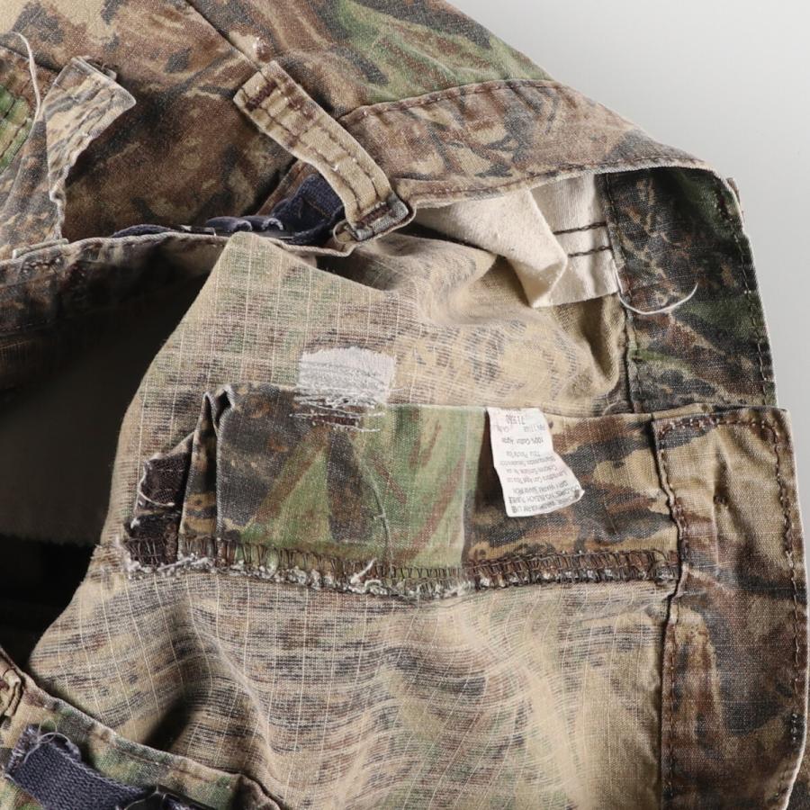 90s カーゴパンツ迷彩リアルツリーハーフパンツミリタリーカーキ古着