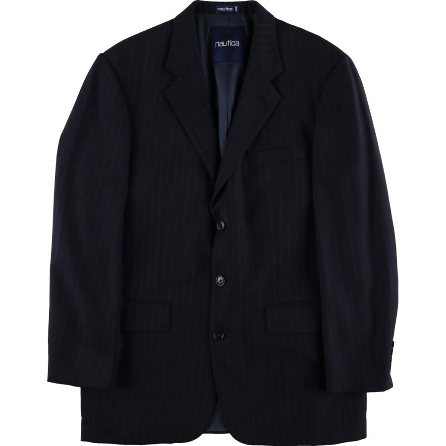 90'sノーティカ NAUTICA ウール ツイード 節約 ジャケット 襟レザー