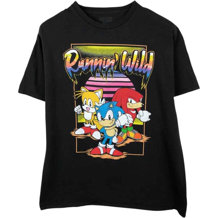 古着 SONIC ソニック アニメ キャラクタープリントTシャツ メンズXL