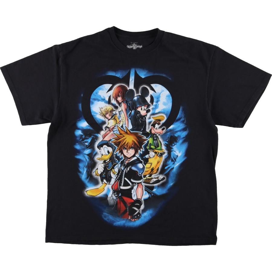 古着 KINGDOM HEARTS キングダムハーツ キャラクタープリントTシャツ