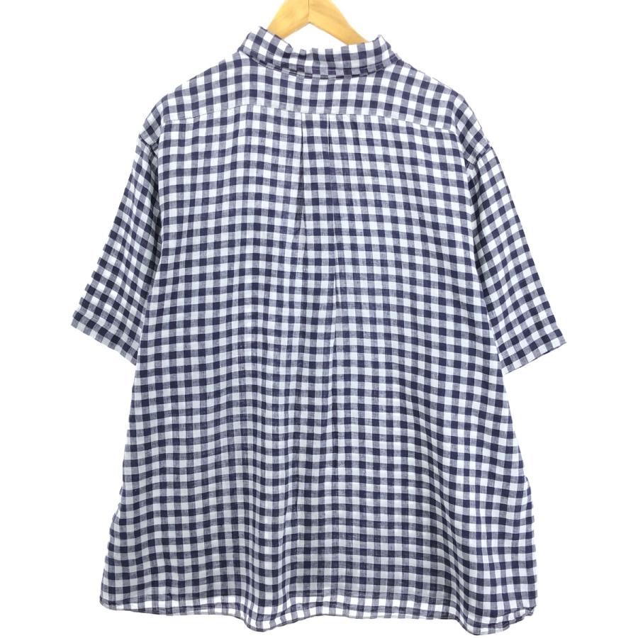 00s ブルックスブラザーズ ギンガムチェック リネン 半袖シャツ L 00s ブルックスブラザーズ ギンガムチェック リネン 半袖シャツ