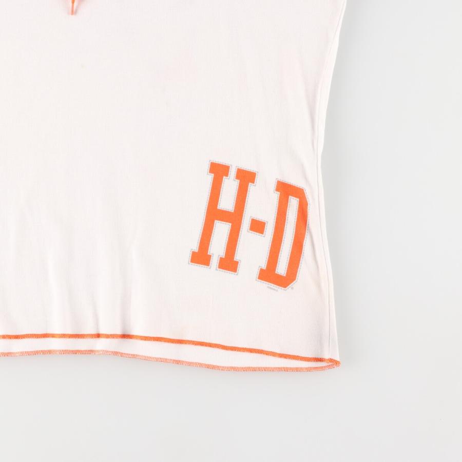 古着 00年代 ハーレーダビッドソン スリットネック レースアップ