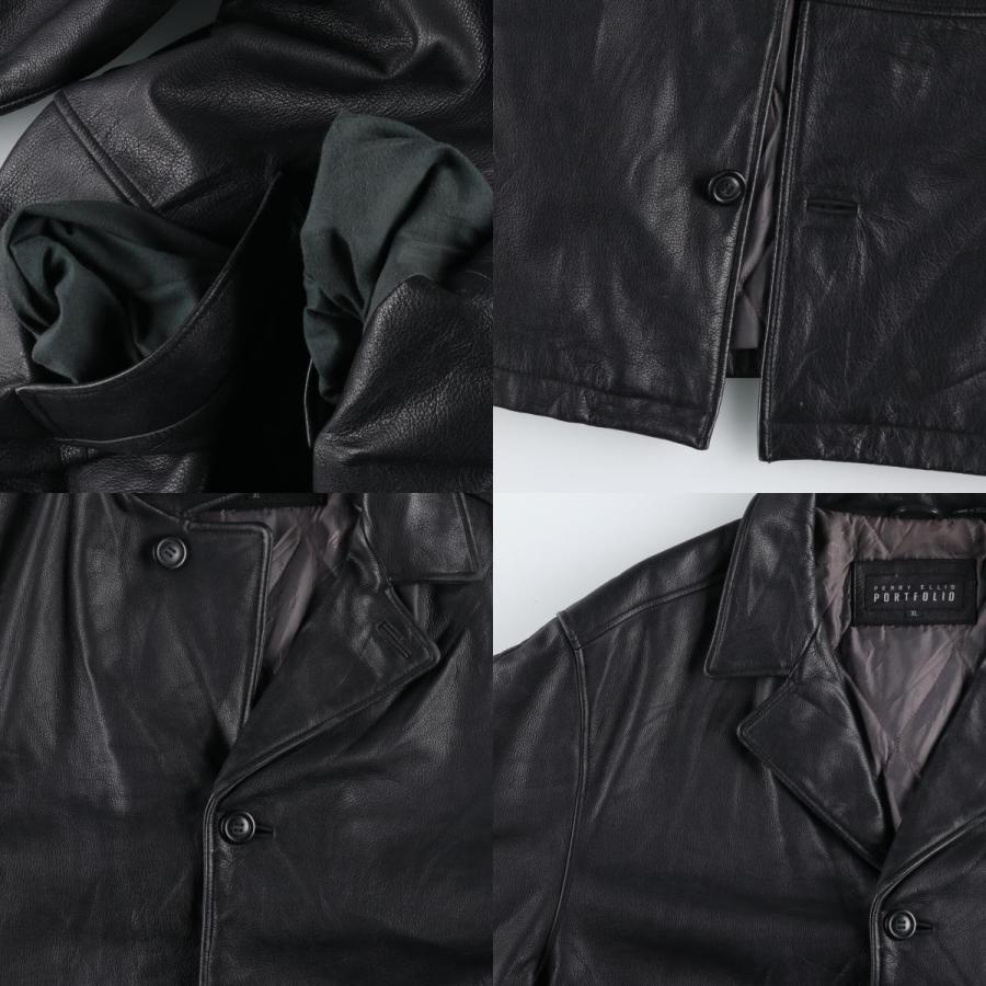 古着 ペリーエリス PERRY ELLIS PORTFOLIO レザーカーコート メンズXL