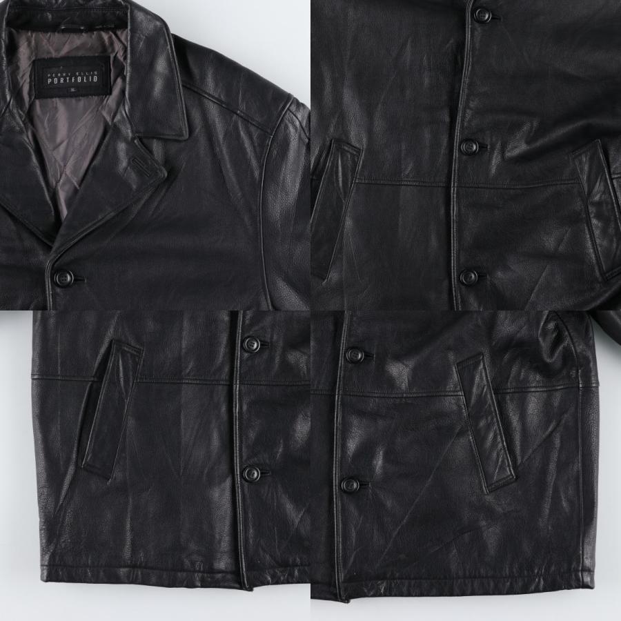 古着 ペリーエリス PERRY ELLIS PORTFOLIO レザーカーコート メンズXL