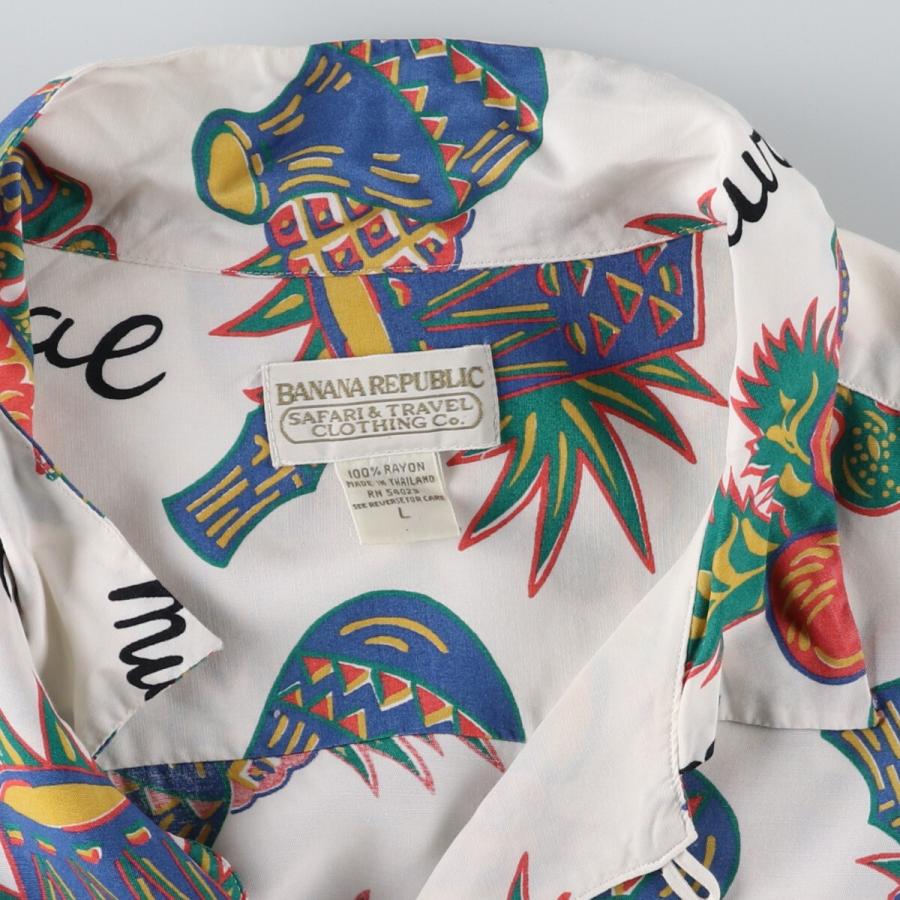 BANANA REPUBLIC 古着 80年代 バナナリパブリック 総柄 オープンカラー 