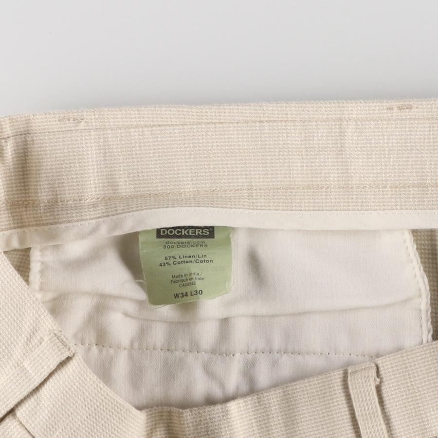 古着 DOCKERS PREMIUM リネンパンツ スラックス メンズw35相当