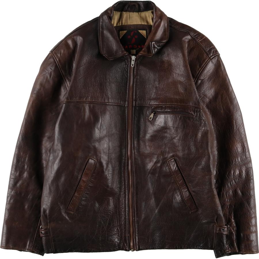 古着 90年代 SARDAR レザーブルゾンタイプ メンズXL相当 ヴィンテージ  