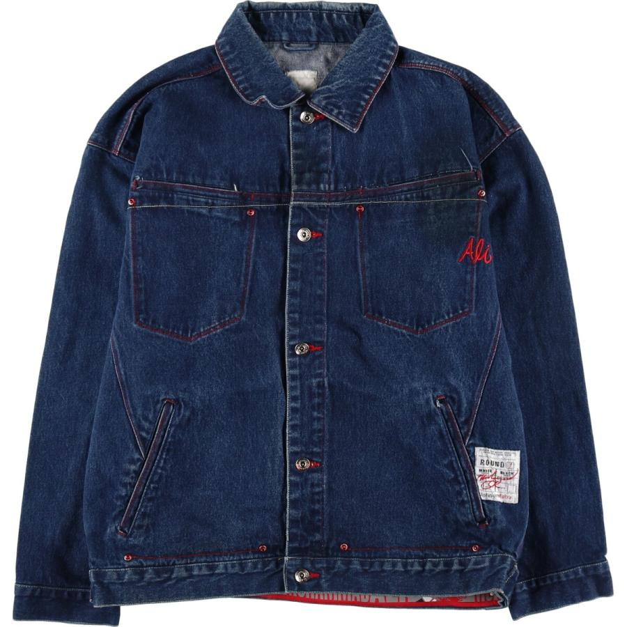 アディダス ブルゾンジャケット モハメドアリコラボ ヴィンテージ M 激レア 古着 FUBU モハメドアリ バックプリント デニムジャケット G
