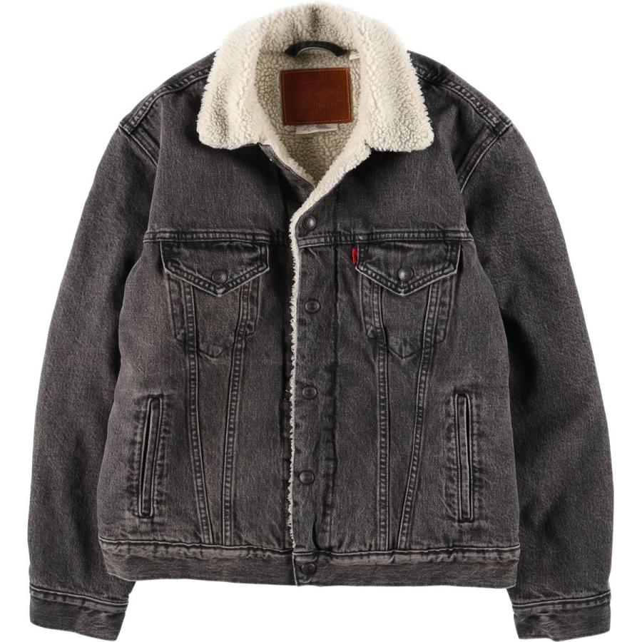古着 リーバイス Levi's 中綿入り ブラックデニムボアジャケット メンズS相当/eaa478078 Levi's（リーバイス） 古着 中綿入り ブラックデニムボアジャケット