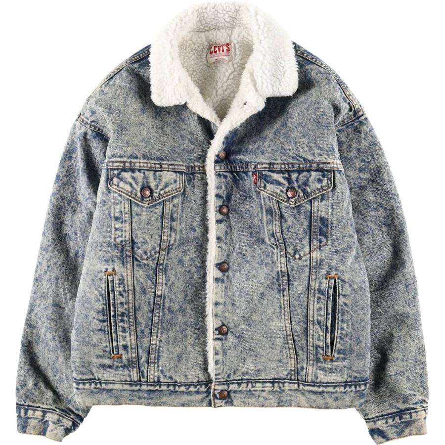 古着 80~90年代 リーバイス Levi's 70609-0219 ケミカルウォッシュ 中綿入り デニムボアジャケット USA製 メンズL相当/eaa478084 Levi's（リーバイス） 古着 80~90年代 Levi's 70609-0219 ケミカル