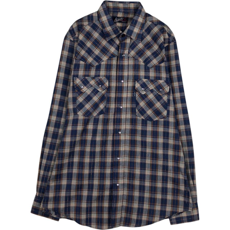 古着 70~80年代 リーバイス Levi's 長袖 ウエスタンネルチェックシャツ USA製 メンズL相当 ヴィンテージ/eaa478110 Levi's（リーバイス） 古着 70~80年代 長袖 ウエスタンネルチェック