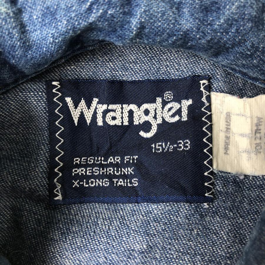 Wrangler（ラングラー） 古着 80年代 長袖 デニムウエスタンシャツ USA
