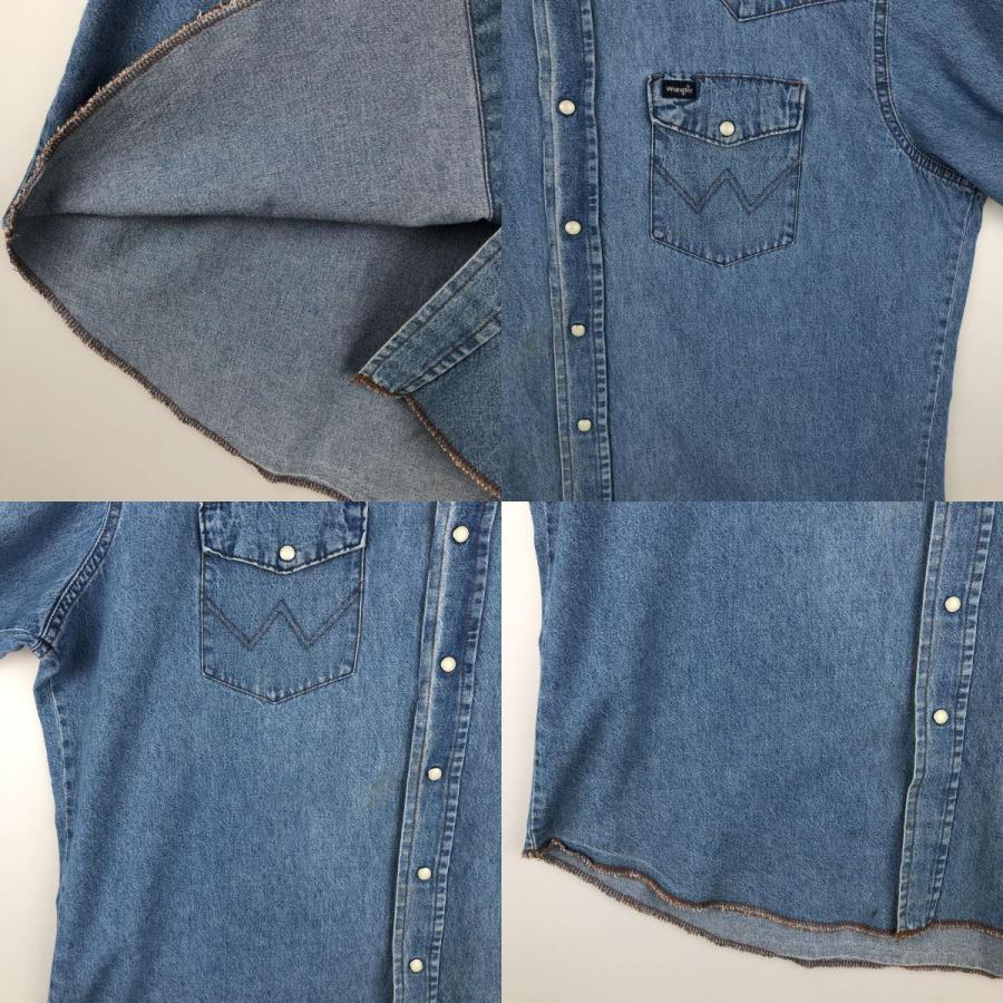 古着 ラングラー Wrangler 長袖 デニムウエスタンシャツ メンズXL相当/eaa478115 Wrangler（ラングラー） 古着 長袖 デニムウエスタンシャツ メンズXL
