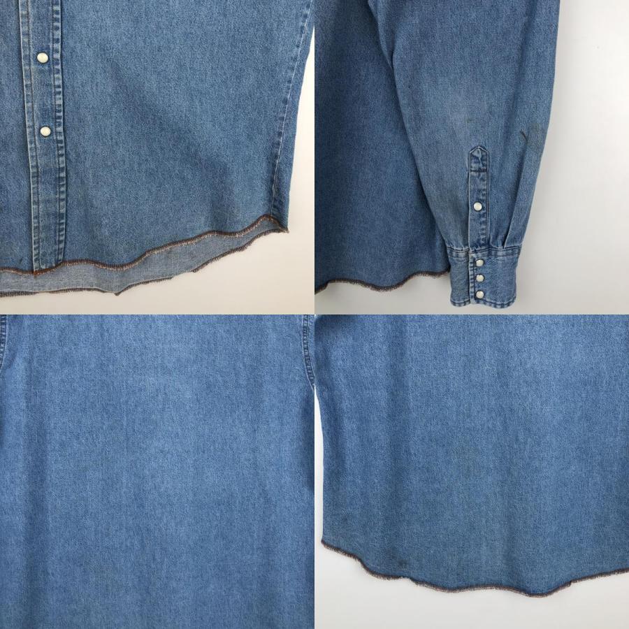 Wrangler（ラングラー） 古着 長袖 デニムウエスタンシャツ メンズXL