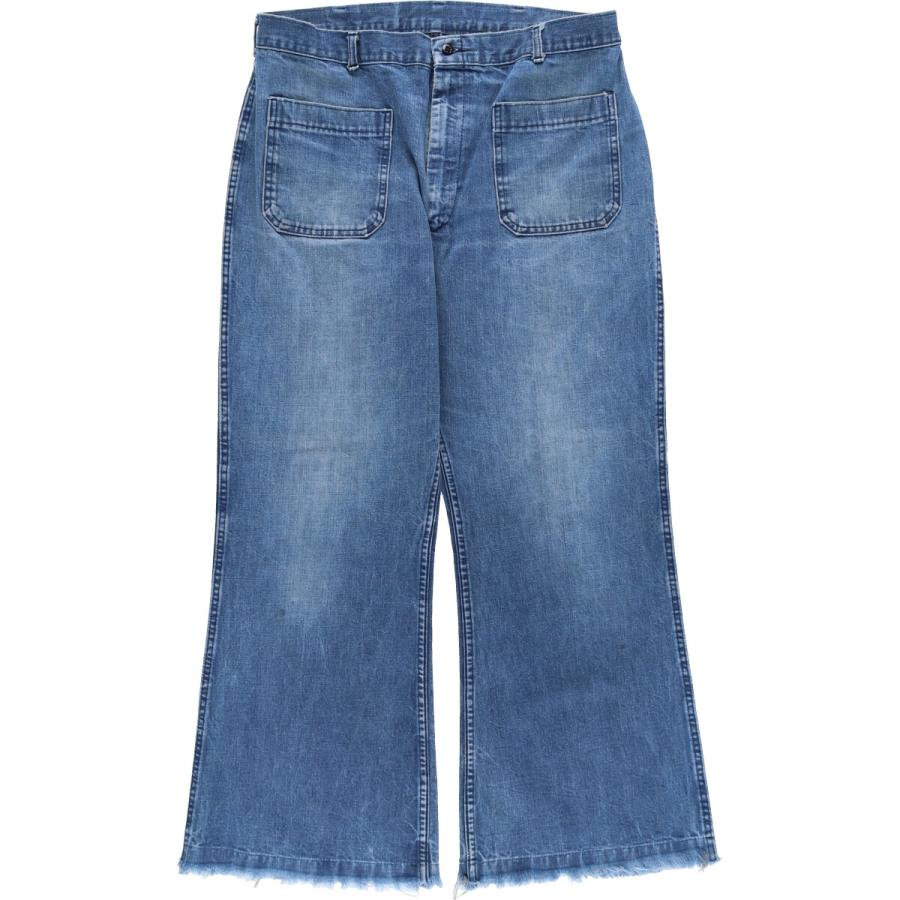 80s US NAVY デニム セーラーパンツ ワイドフレア W34 90's U.S.NAVY