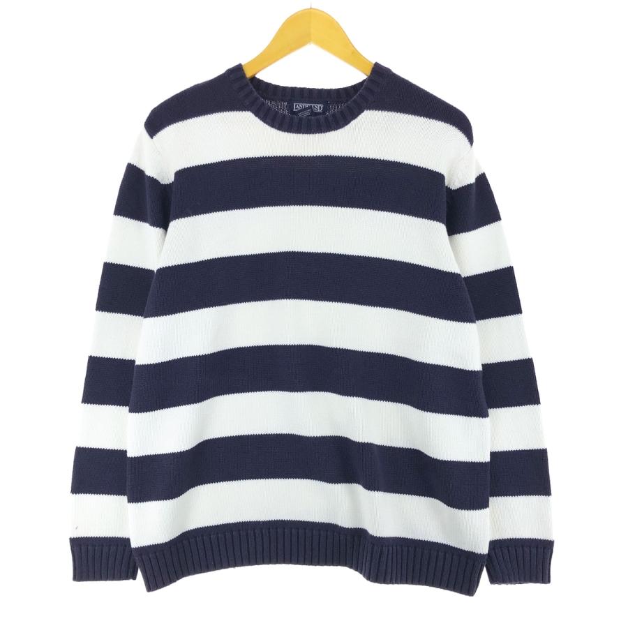 Lands' End ボーダーニット 古着 ランズエンド LANDS' END ボーダー柄 コットンニット
