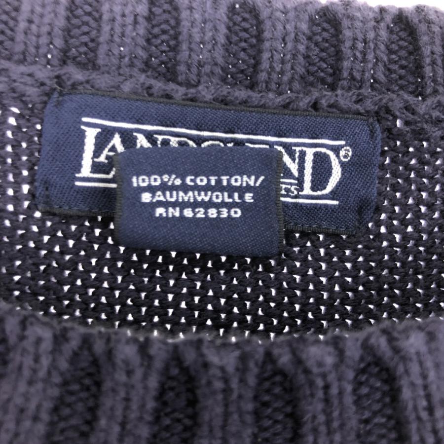 古着 ランズエンド LANDS' END ボーダー柄 コットンニット