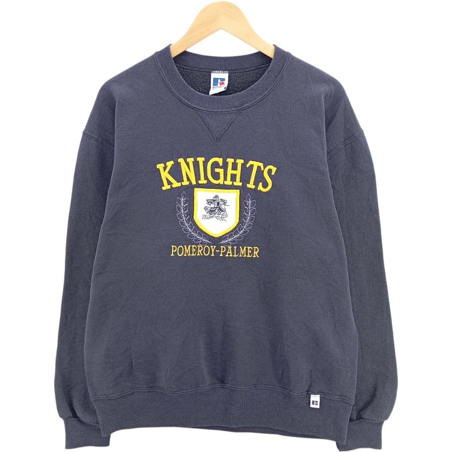 RUSSELL ATHLETIC(ラッセルアスレチック) 90s USA製 DAC 前V クルーネックスウェット メンズ import：XL 【中古】【ブランド古着バズストア】 古着 90年代 ラッセル Russell Athletic カレッジスウェットシャツ