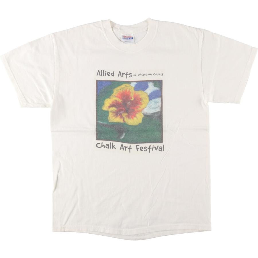 Hanes - 古着　花柄　tシャツ Hanes 古着 ヘインズ 花柄 アートTシャツ メンズM相当