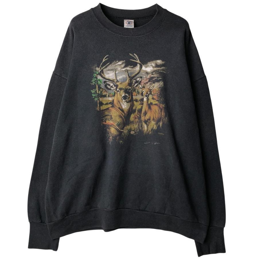 古着 90年代 デルタ DELTA 鹿柄 アニマル スウェットシャツ トレーナー