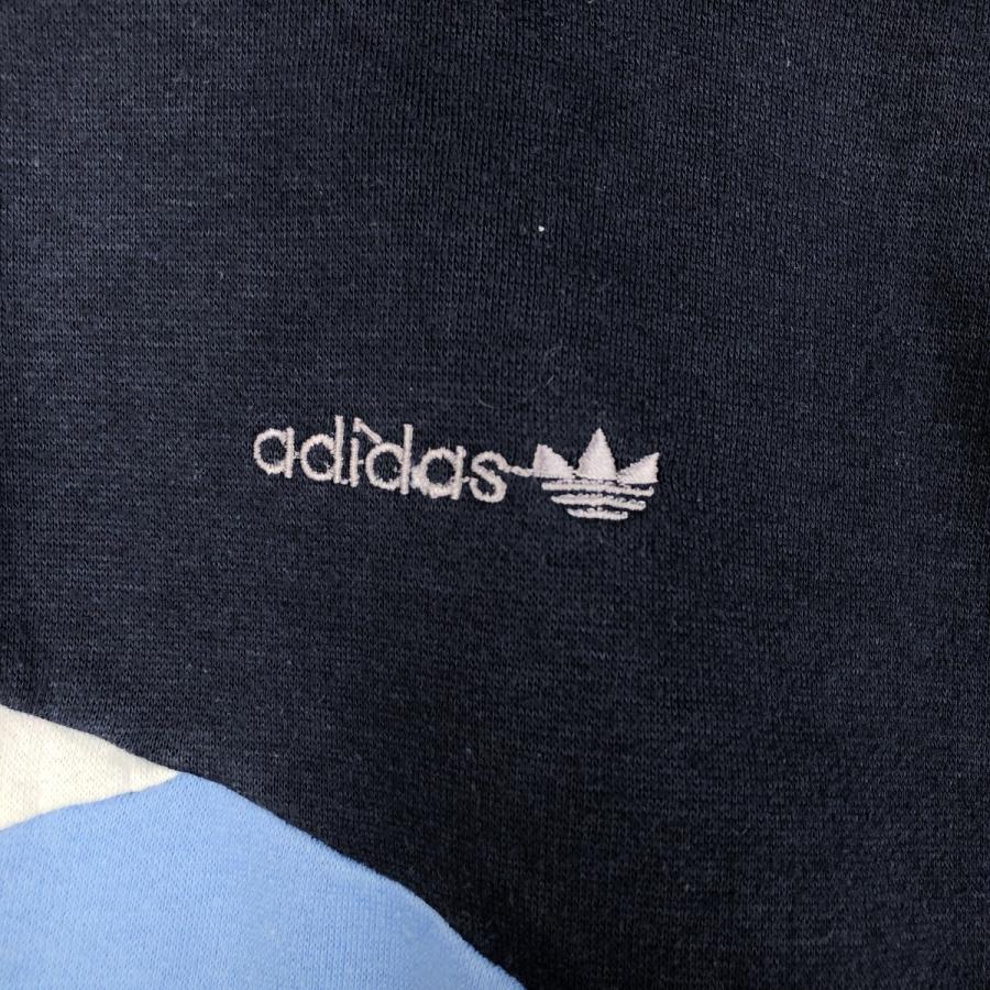 adidas（アディダス） 古着 80年代 ハーフボタン ロゴスウェットシャツ