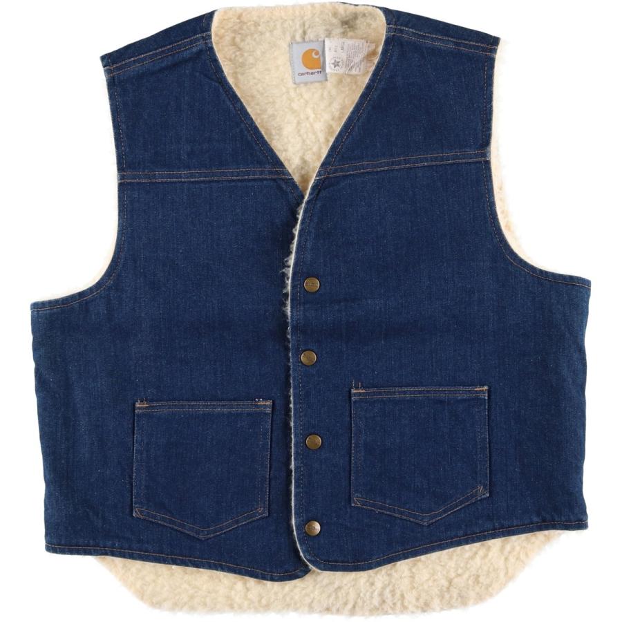 Carhartt 古着　デニムボアベスト Carhartt（カーハート） 古着 濃紺 80年代 デニムボアベスト USA製