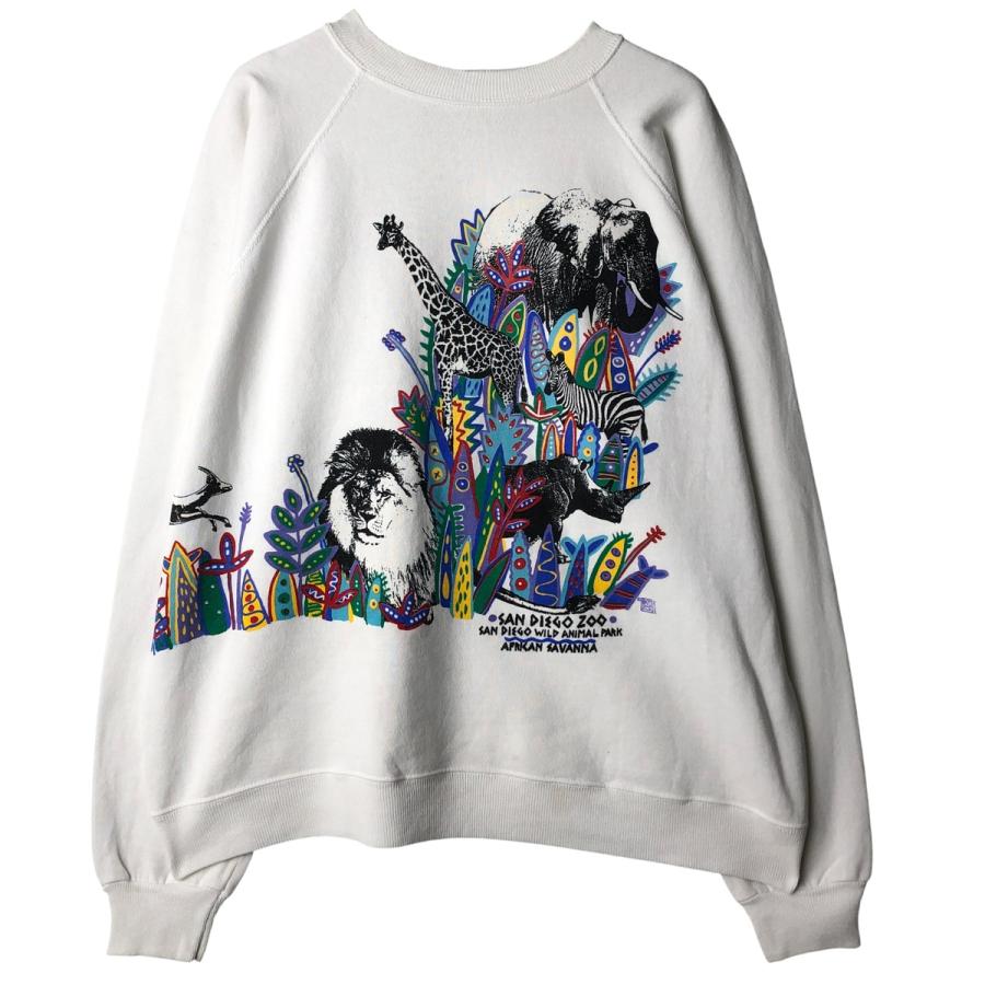 Hanes（ヘインズ） 古着 90年代 Hanes ACTIVEWEAR 大判プリント キリン