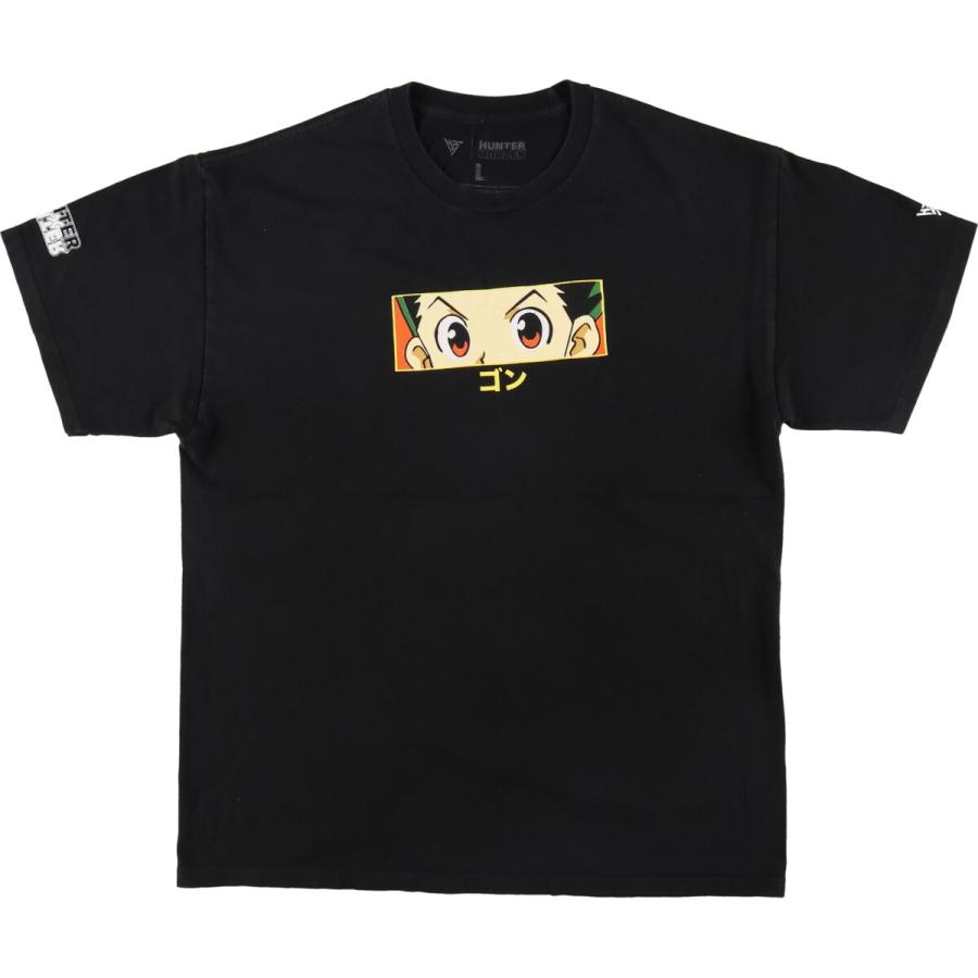HUNTER×HUNTER ゴン 両面プリント Tシャツ animeキャラクター HUNTER × HUNTER】ゴン プリント半袖Tシャツ 黒 XL | RE:FOUND