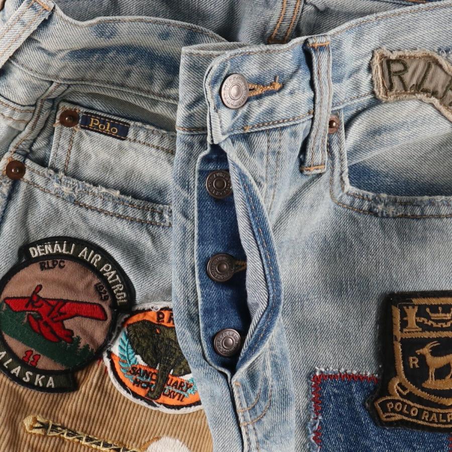 古着 ラルフローレン パッチワーク ワッペンカスタム カットオフ 古着 ラルフローレン パッチワーク ワッペンカスタム カットオフ