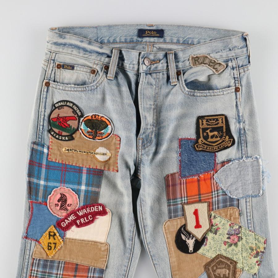 古着 ラルフローレン パッチワーク ワッペンカスタム カットオフ 古着 ラルフローレン パッチワーク ワッペンカスタム カットオフ