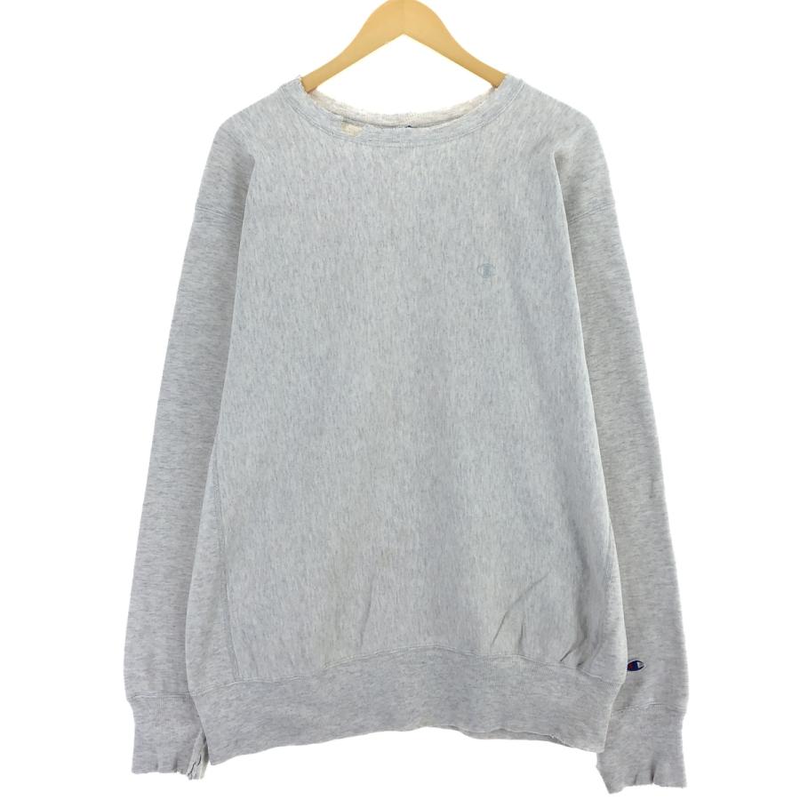 90s チャンピオン リバースウィーブ 無地 グレー XX-L Champion 古着 90年代 チャンピオン リバースウィーブ 無地