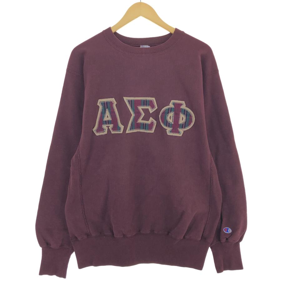 90s 刺繍タグチャンピオン リバースウィーブ スウェットカレッジ古着XL